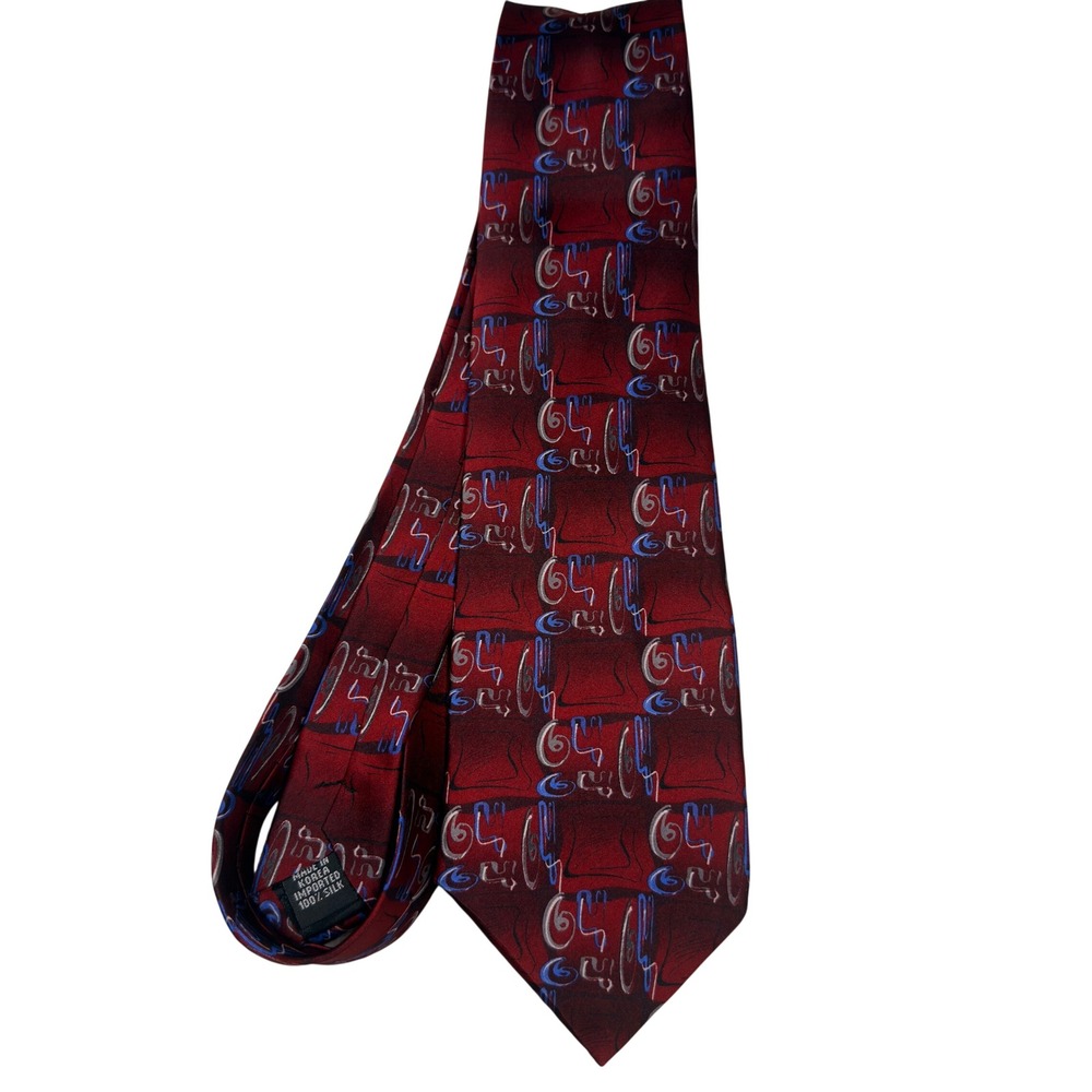 The Beatles Necktie One Size Mens When I'm Sixty-Four Silk Abstract Red